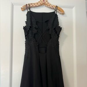 Free People short black a-line dress with open detailed back